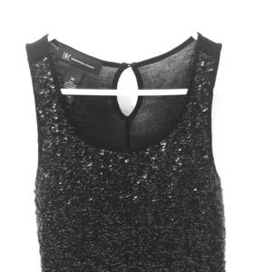 INC Macys black top size XS sequin